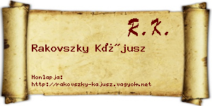 Rakovszky Kájusz névjegykártya